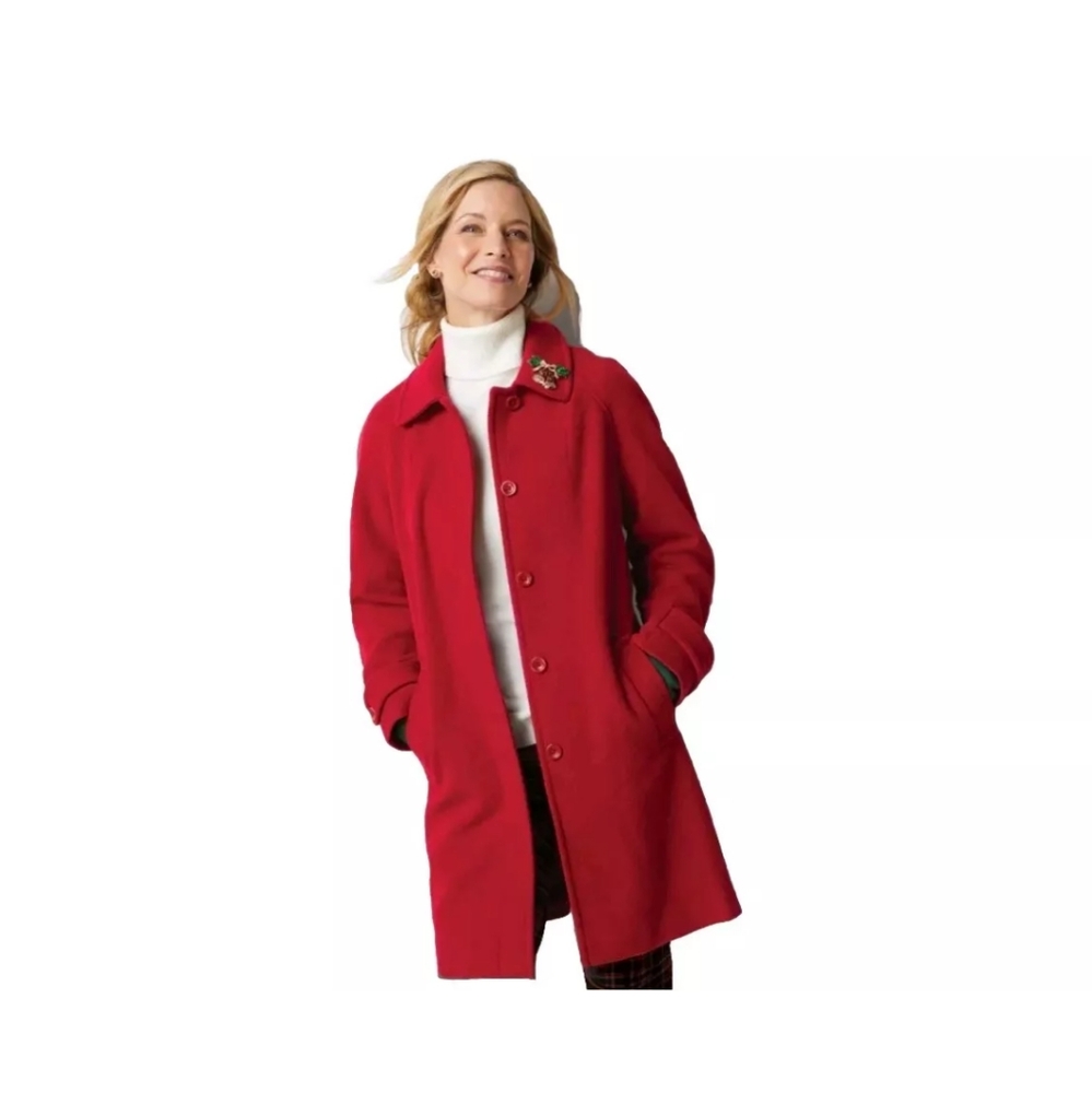 Elegant Red Women's Coat sz MP